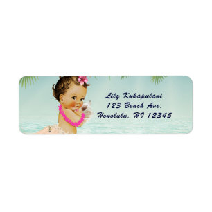 Invitation Rétro de Baby Shower Hawaïen Plage Aloh