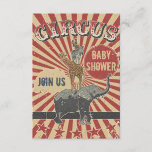 Invitation rétro de cirque pour Baby Shower