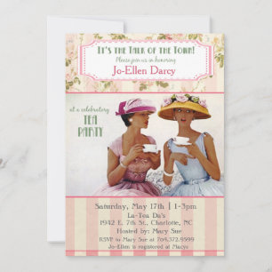 Invitation rétro de fête de thé afro-américaine et