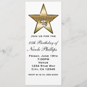 Invitation rétro de White & Gold Hollywood Star