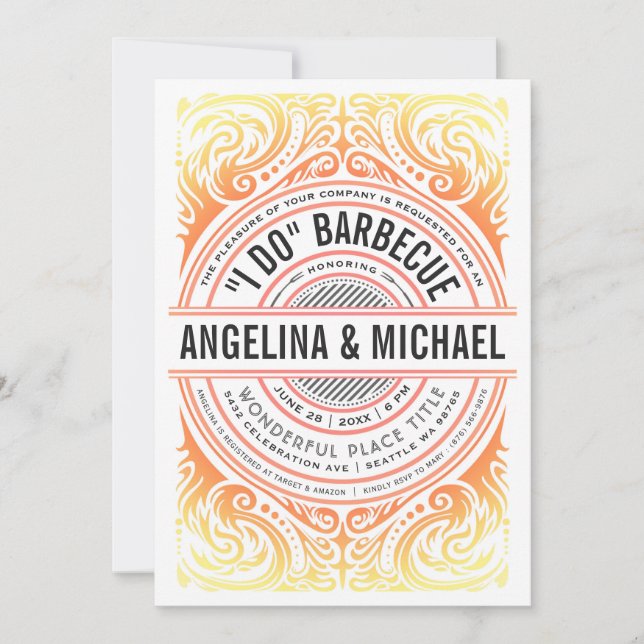 Invitation Rétro Deco je fais le blanc du feu | de gril (Devant)