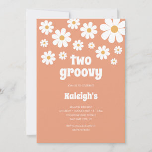 Invitation Retro Deux Super 70's style Anniversaire Invitatio