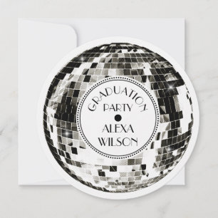 Invitation Retro Disco bal Graduation Party