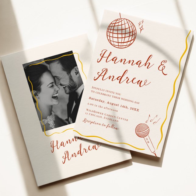 Invitation Retro Disco Wedding (Créateur téléchargé)