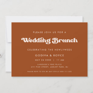 Invitation Retro élégant mariage Burnt Orange Brunch