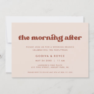 Invitation Retro élégant Peach Pink Mariage Brunch