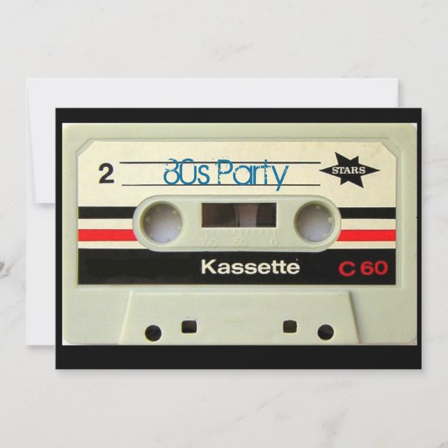 Invitation Rétro enregistreur à cassettes de cassette (Devant)