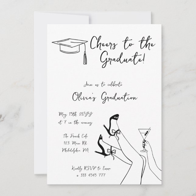 Invitation Retro Fancy Graduation Party (Devant)