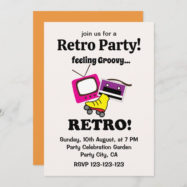 Invitation Retro Feing Super Retro (Devant / Derrière)