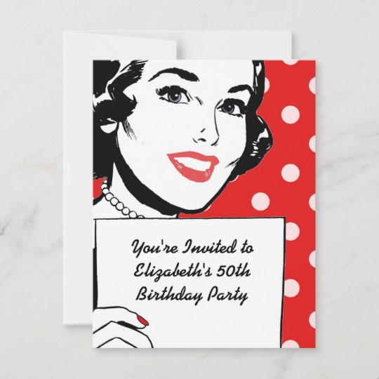 Invitation Retro Femme Avec Un Anniversaire De Signe Zazzle Ca