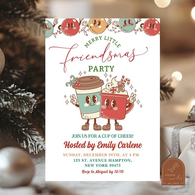 Invitation Retro Friendsmas Soirée de vacances (Créateur téléchargé)