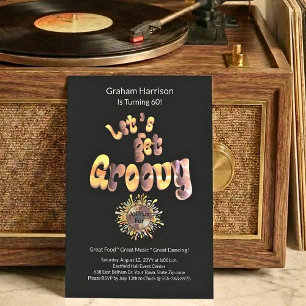 Invitation rétro funky pour 60e anniversaire