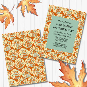 Invitation Retro Funky Super Boho Botanical Anniversaire