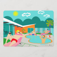 Invitation Retro Gay Pool