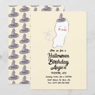 Invitation Retro Ghost Doodle Halloween fête d'anniversaire