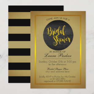 Invitation Retro Gold Fête des mariées Vintage Classic