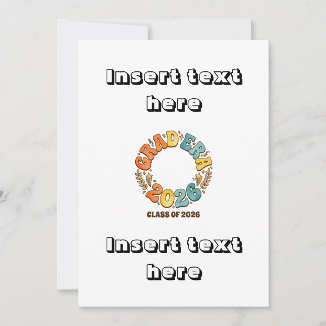 Invitation Retro Grad Class of 2026 Groovy Graduation Party (Devant)