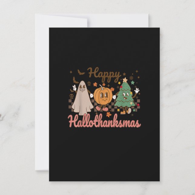 Invitation Rétro Hallothanksmas Halloween Thanksgiving Christ (Devant)
