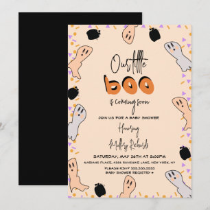 Invitation Retro Halloween Ghost Notre Petit Baby shower Boo