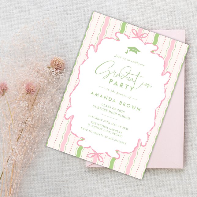 Invitation Retro Hand Drawn Grad Party 2026 (Créateur téléchargé)