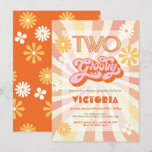 Invitation Retro Hippie Années 70 60 Fête d'anniversaire Groo
