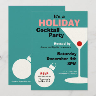 Invitation Retro Holiday Cocktail Party