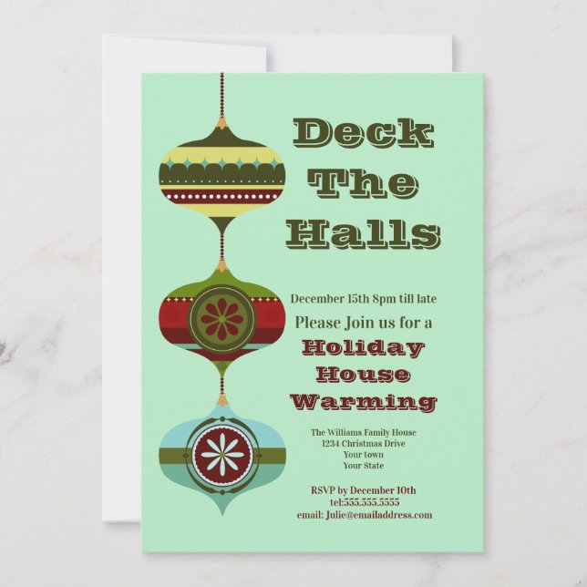 Invitation Retro Holiday | Maison de vacances Fête du Réchauf (Devant)