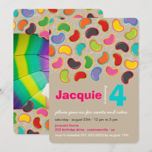 Invitation Retro Jellybean Pop Sweet Candy Whimsical Annivers
