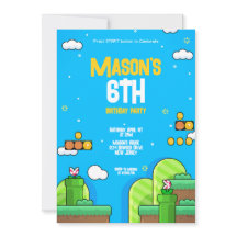 Retro Jeu à thème Anniversaire Conception d'invita