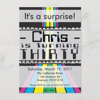 Invitation Retro Jeu Vidéo Trente Anniversaire