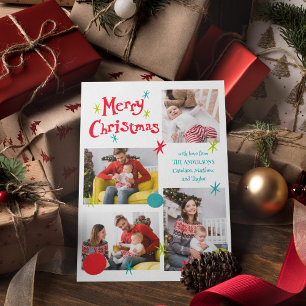Invitation Retro Joyeux Noël Photo Collage