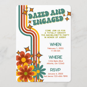 Invitation Retro les années 70 Bachelorette Party