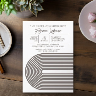 Invitation Retro Line Art Fête des mariées Partie Couleur Cha