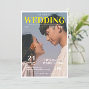 Invitation Retro, magazine photo personnalisé mariage
