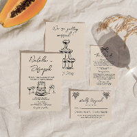 Rétro Main dessinée Cake Écrit Quirky Bold Mariage