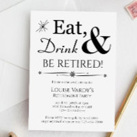 Retro Manger Boire et Retirer Parti de retraite