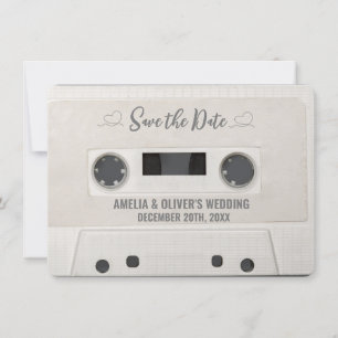 Invitation Retro Mariage de la casette Enregistrer la date