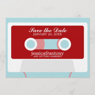 Invitation Rétro Mariage Mixtape Enregistrer la date