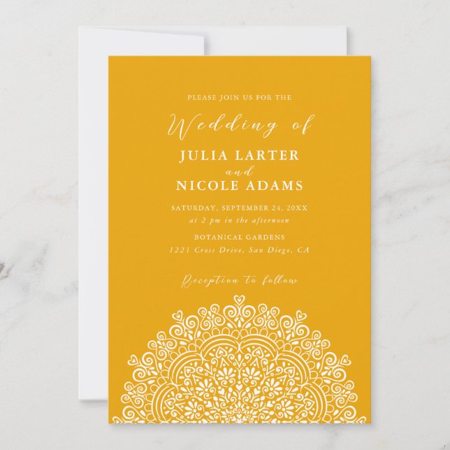 Invitation Retro Mexican Terrain Flourishing Mandala Wedding (Devant)