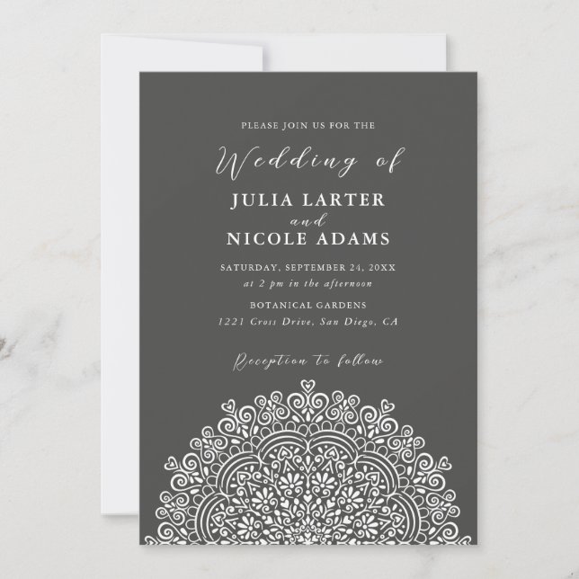 Invitation Retro Mexican Terrain Flourishing Mandala Wedding (Devant)