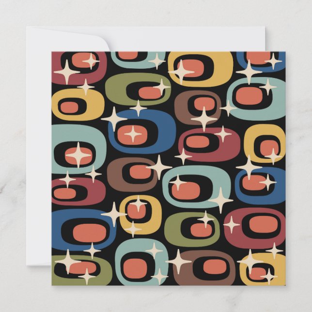 Invitation Retro Mid-Century Moderne Abstrait (Devant)