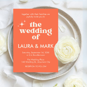 Invitation Retro Modern Bold & Chic Mariage