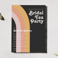 Retro moderne 70's Rainbow Dark Bridal Tea Party d