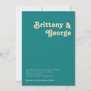 Invitation Rétro moderne   MARIAGE DÉCONTRACTÉ TURQUOISE