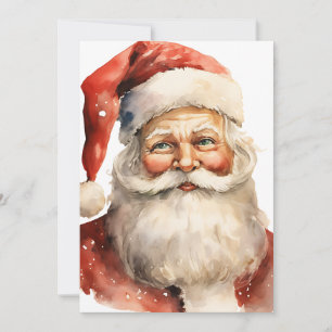 Invitation Retro Noël Père Noël Texte du parti sur le dos