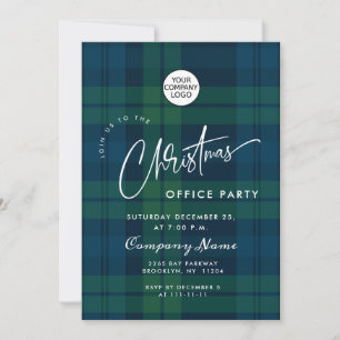 Invitation Retro Noël Plaid Entreprise Fête