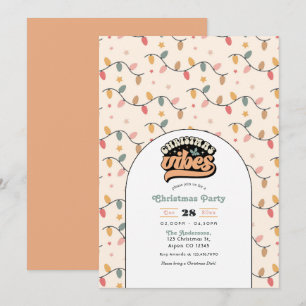 Invitation Retro Noël Vibes Fête