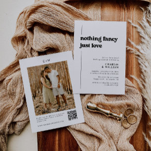 Invitation Retro Noir & Blanc Nous avons Elopement Réception
