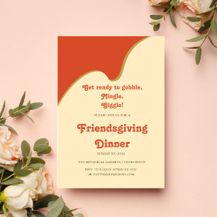 INVITATION RETRO ORANGE FRIENDSGIVING