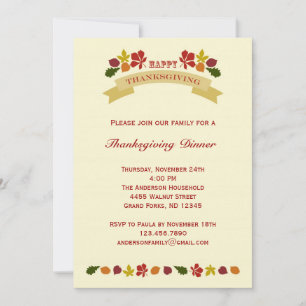 Invitation Retro Ornate Thanksgiving